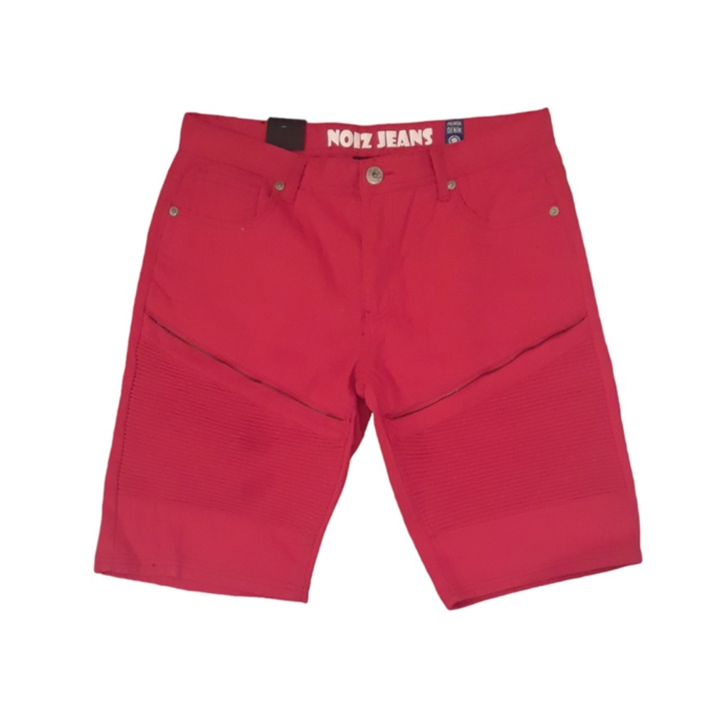 NOIZ Men's Red Front Zipper 5 Pocket Denim Shorts Size 38